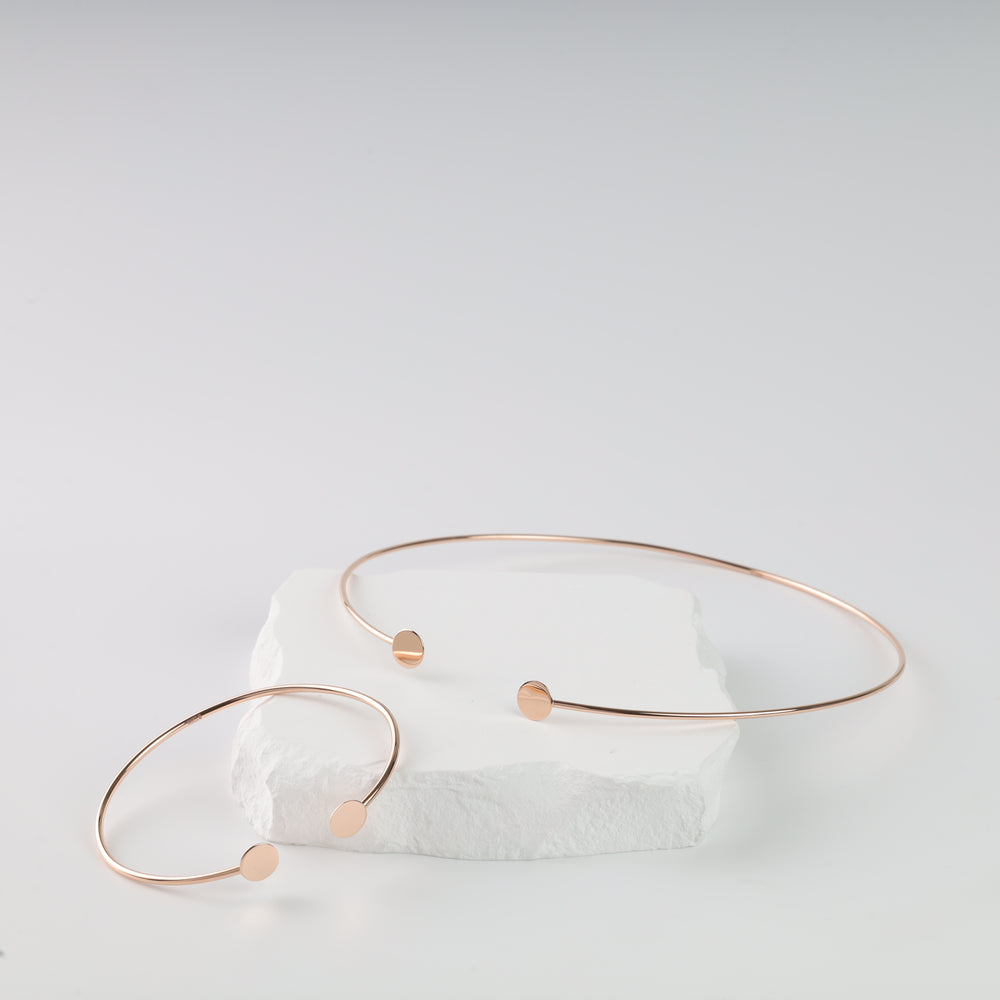 Coins Open Wire Necklace | 14K Rose gold (585) - Ukrainian Jewelry