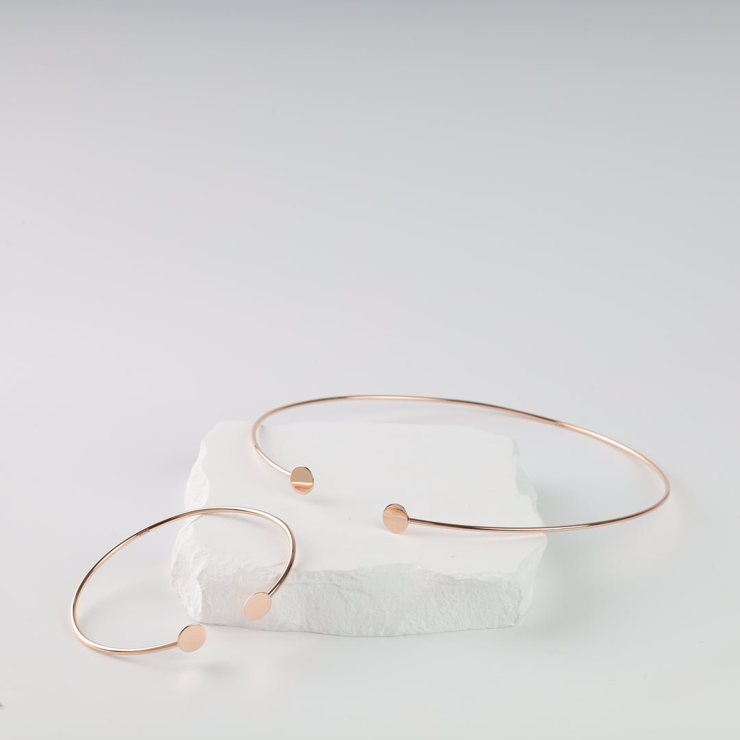 Coins Open Wire Necklace | 14K Rose gold (585) - Ukrainian Jewelry