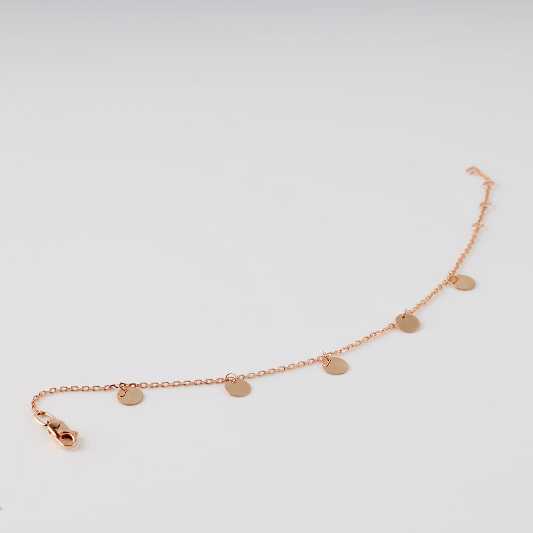 Coins Chain Bracelet | 14K Rose gold (585) - Ukrainian Jewelry