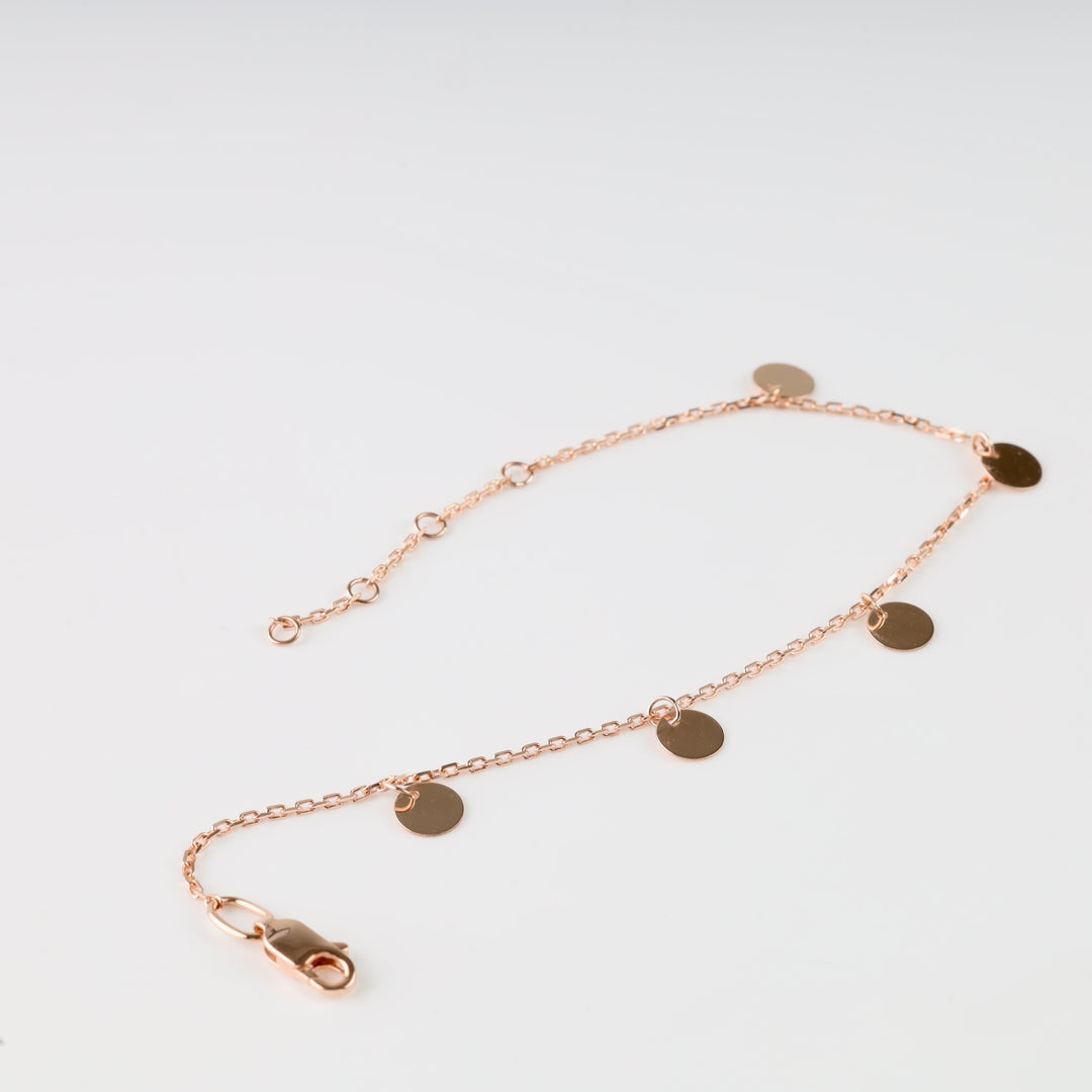 Coins Chain Bracelet | 14K Rose gold (585) - Ukrainian Jewelry