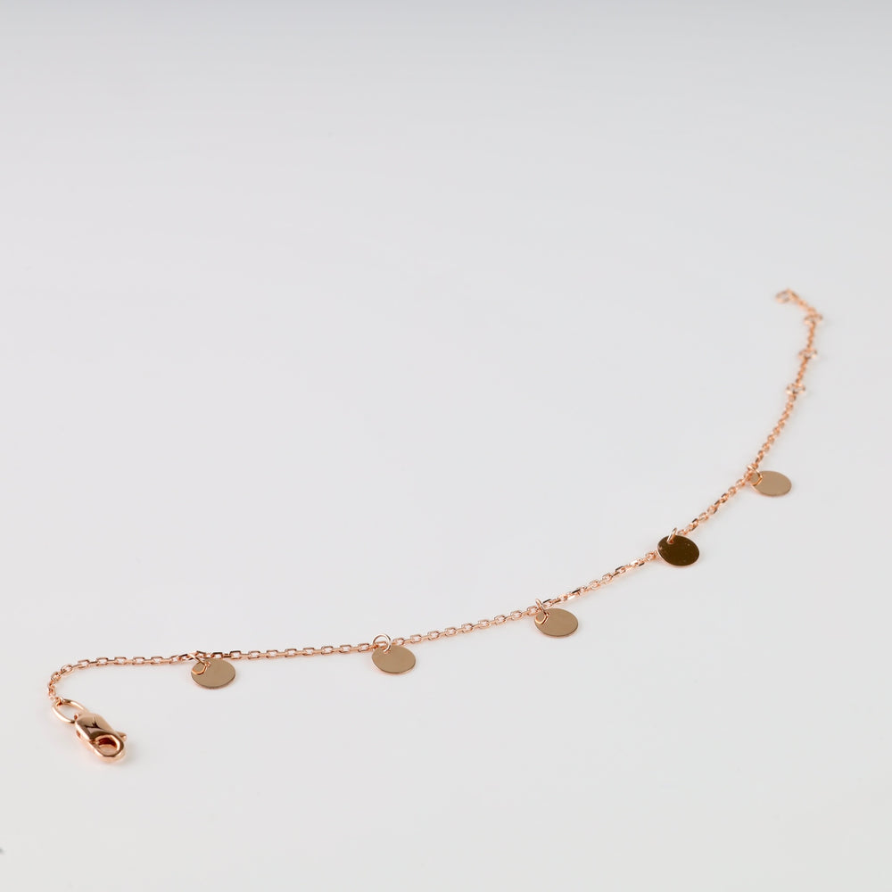 Coins Chain Bracelet | 14K Rose gold (585) - Ukrainian Jewelry