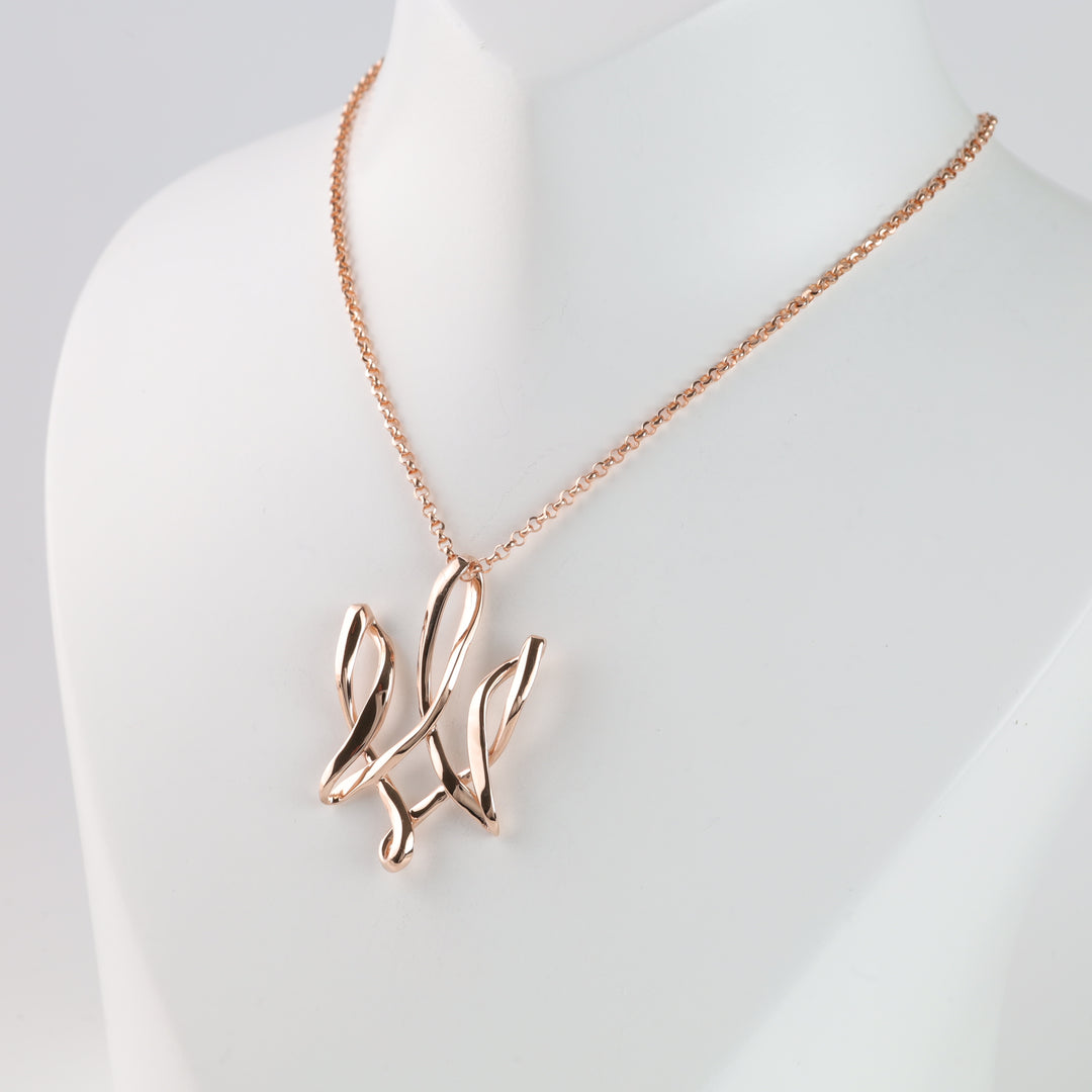 Unbreakable Spirit Pendant-Trident | 14K Rose gold (585) - Ukrainian Jewelry