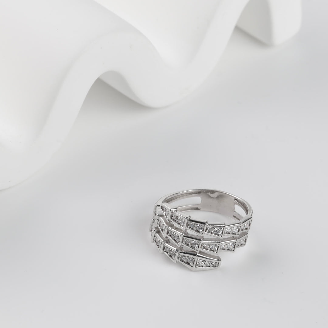 Snake Ring Bigger | 14K white gold (585) - Ukrainian Jewelry