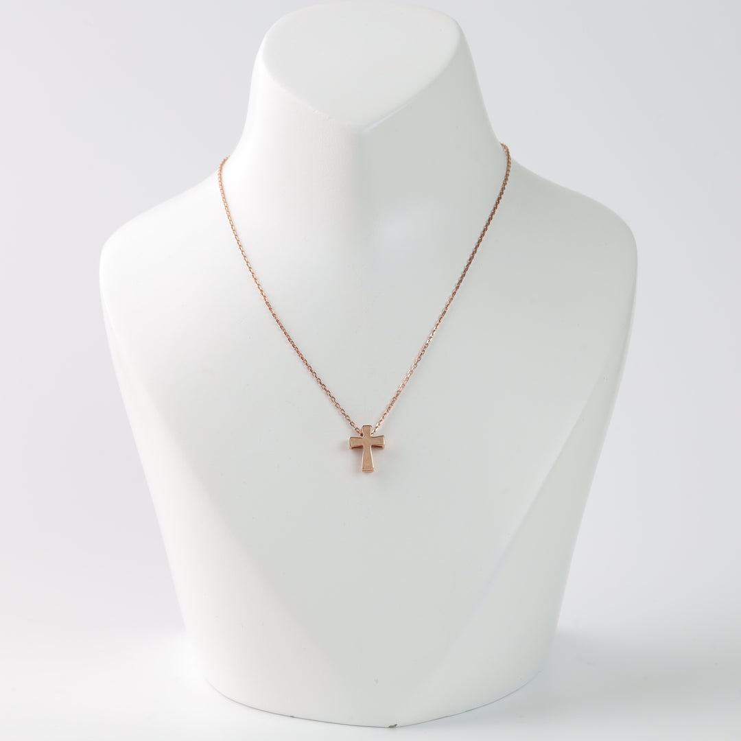 Cross Chain Necklace | 14K Rose Gold (585) - Ukrainian Jewelry