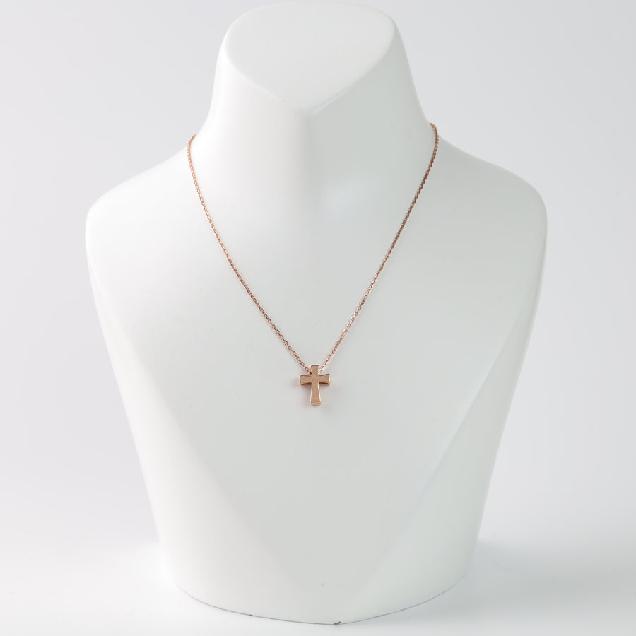 Cross Chain Necklace | 14K Rose Gold (585) - Ukrainian Jewelry