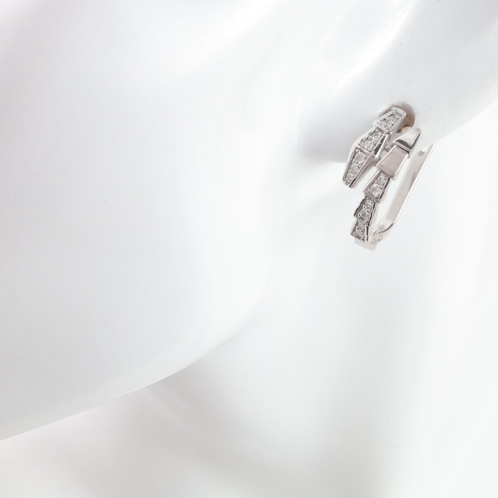 Snake Earrings | 14K white gold (585) - Ukrainian Jewelry