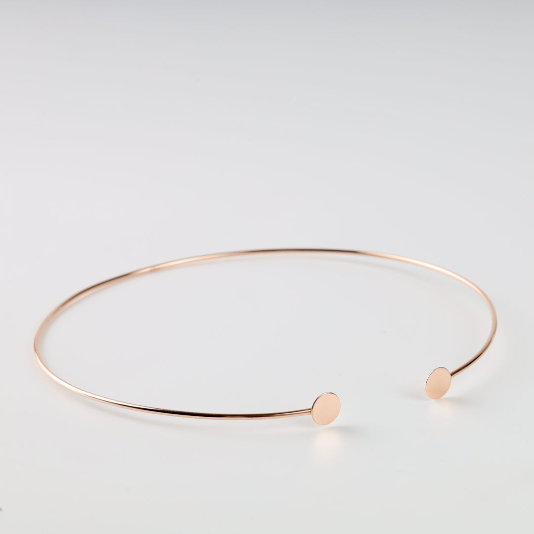 Coins Open Wire Necklace | 14K Rose gold (585) - Ukrainian Jewelry