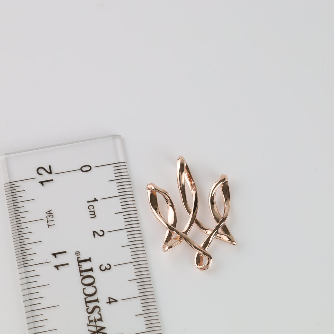 Unbreakable Spirit Pendant-Trident | 14K Rose gold (585) - Ukrainian Jewelry