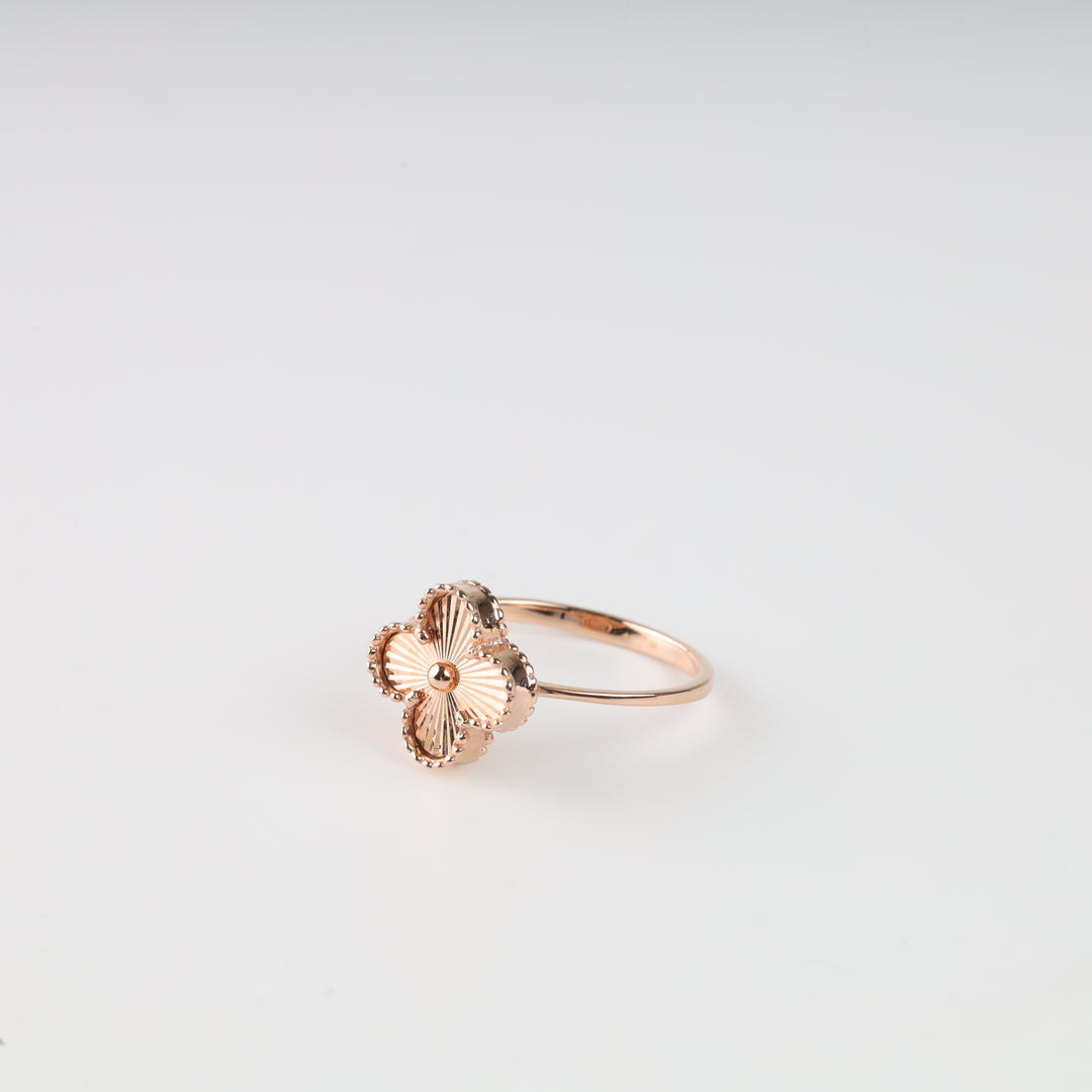 Four-leaf clover Ring | 14K Rose gold (585) - Ukrainian Jewelry