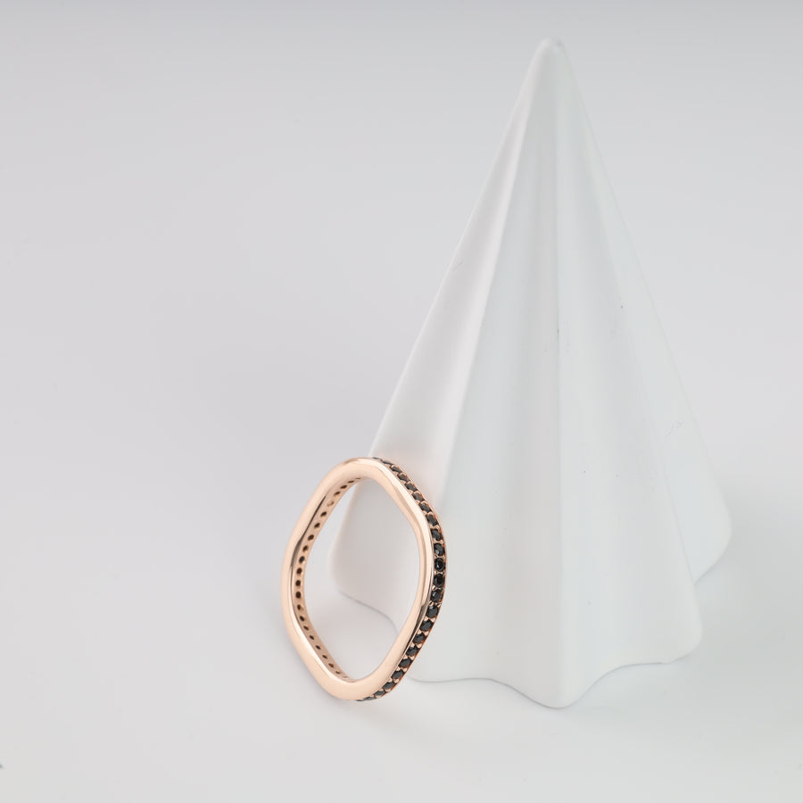 Crystal Edge Ring | 14K Rose Gold (585) - Ukrainian Jewelry