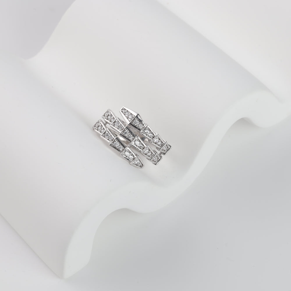 Snake Ring Bigger | 14K white gold (585) - Ukrainian Jewelry