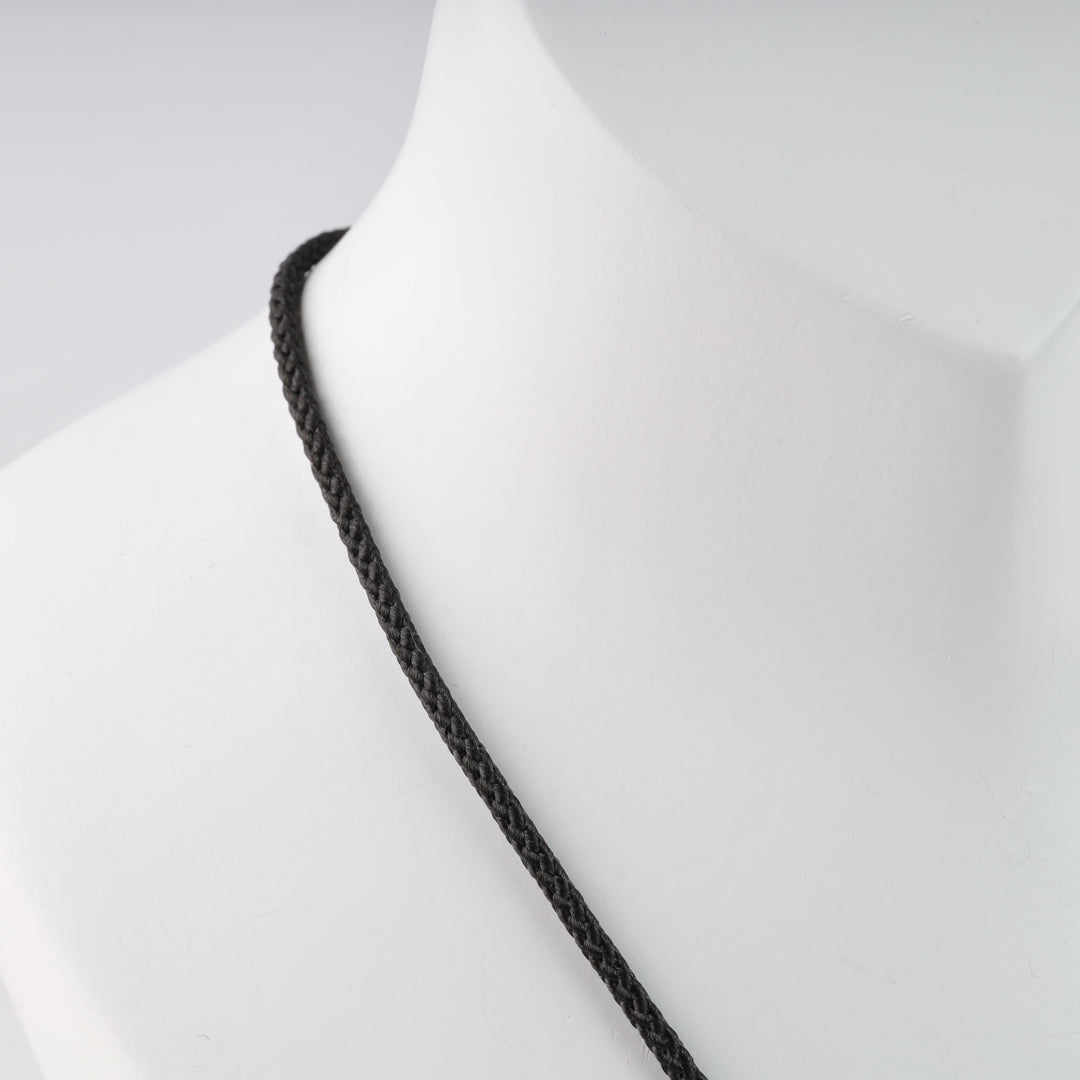 Black Silk Cord Necklace with Gold Clasp |14K Rose Gold (585) - Ukrainian Jewelry