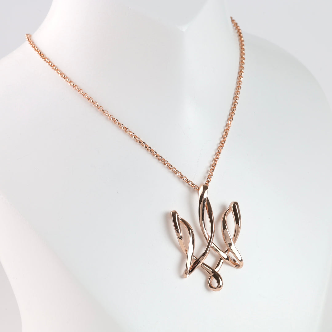 Unbreakable Spirit Pendant-Trident | 14K Rose gold (585) - Ukrainian Jewelry