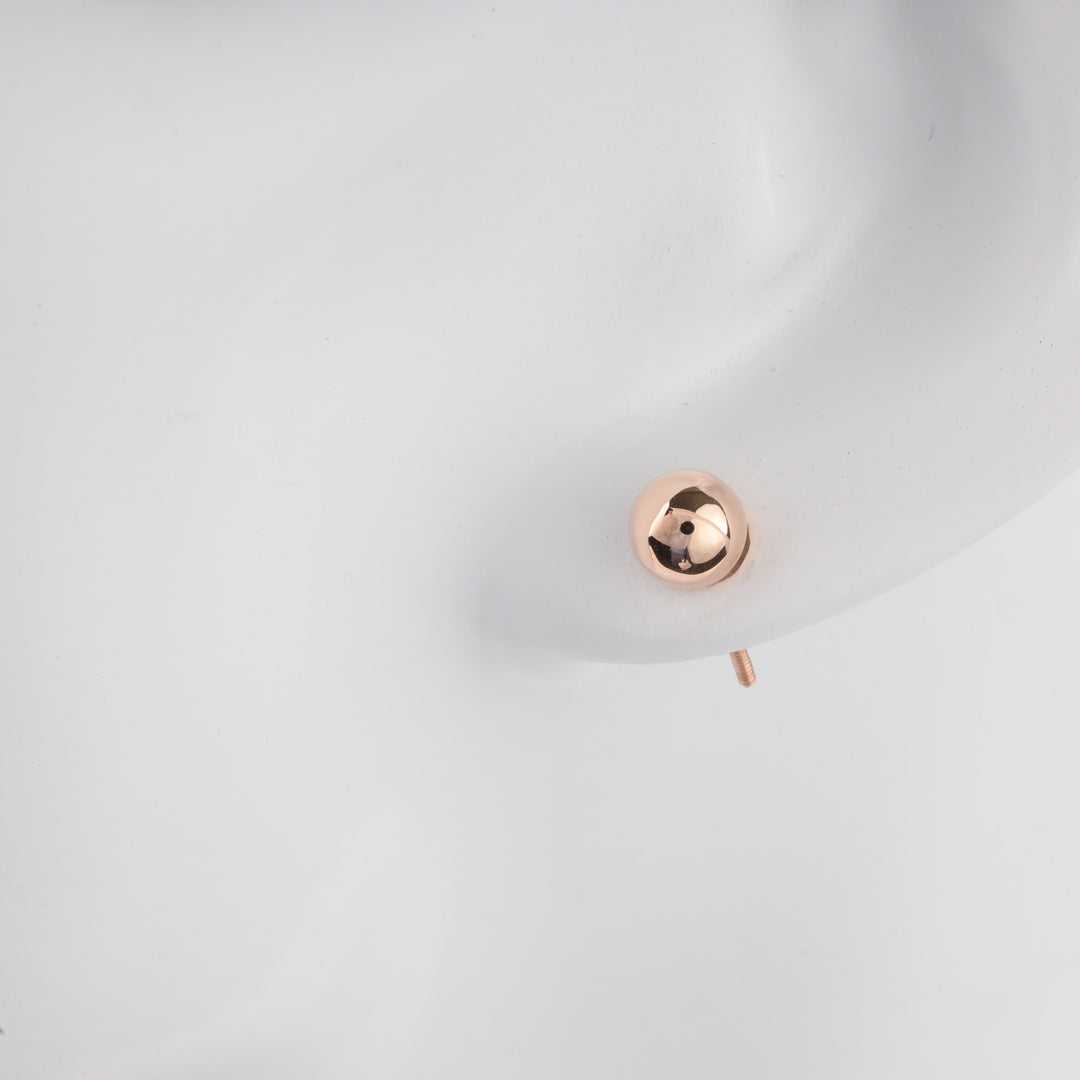 Ball Screw-Back Stud Earrings | 14K Gold (585) - Ukrainian Jewelry