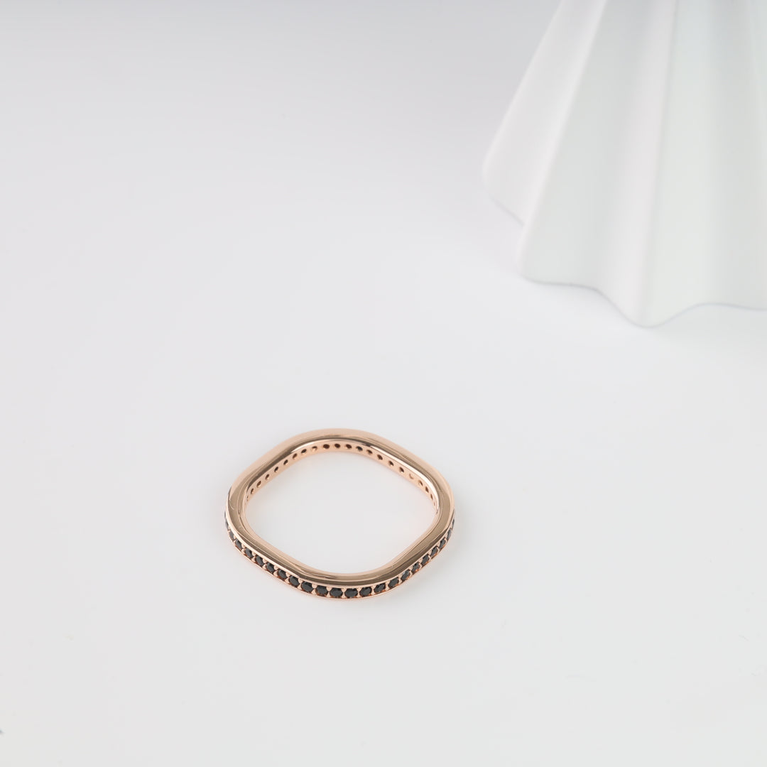 Crystal Edge Ring | 14K Rose Gold (585) - Ukrainian Jewelry