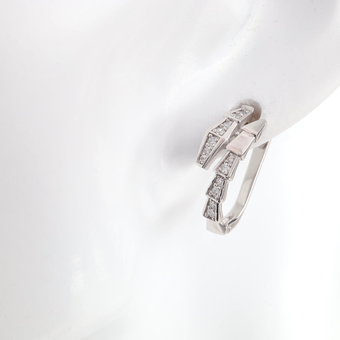 Snake Earrings | 14K white gold (585) - Ukrainian Jewelry