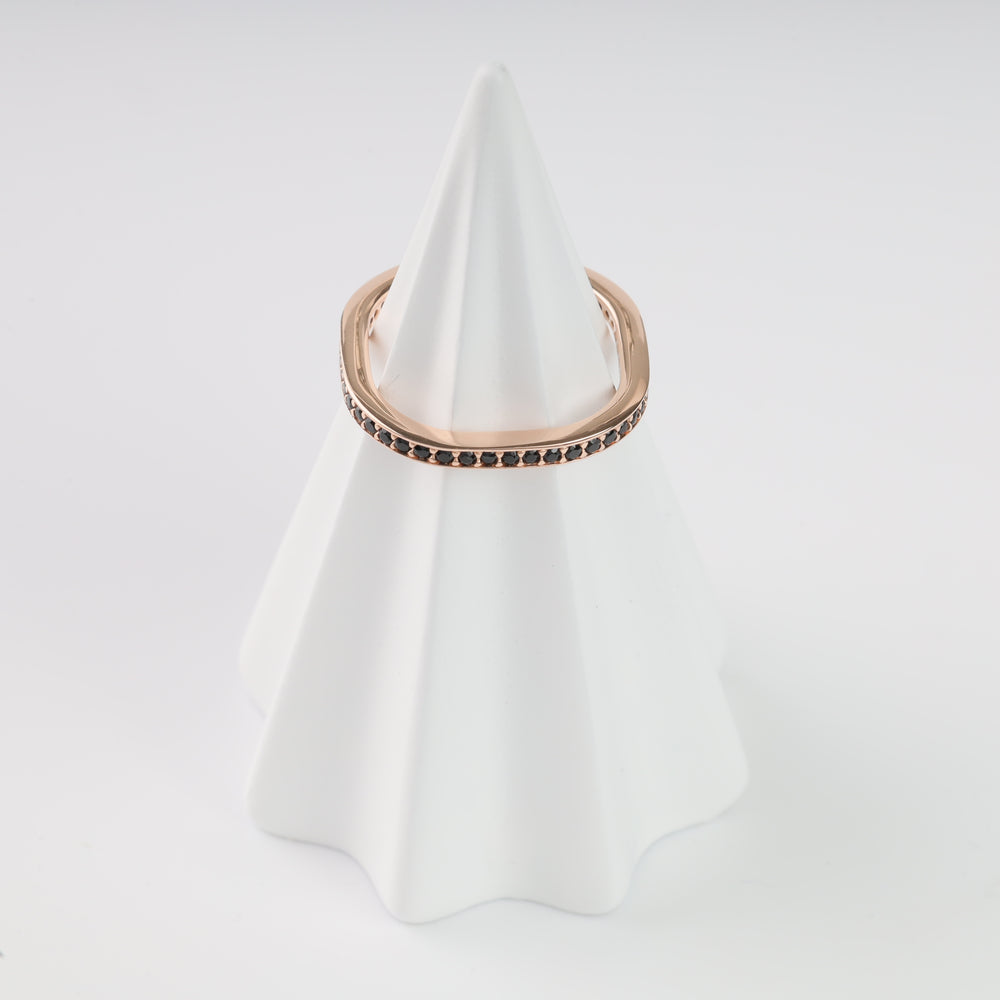 Crystal Edge Ring | 14K Rose Gold (585) - Ukrainian Jewelry