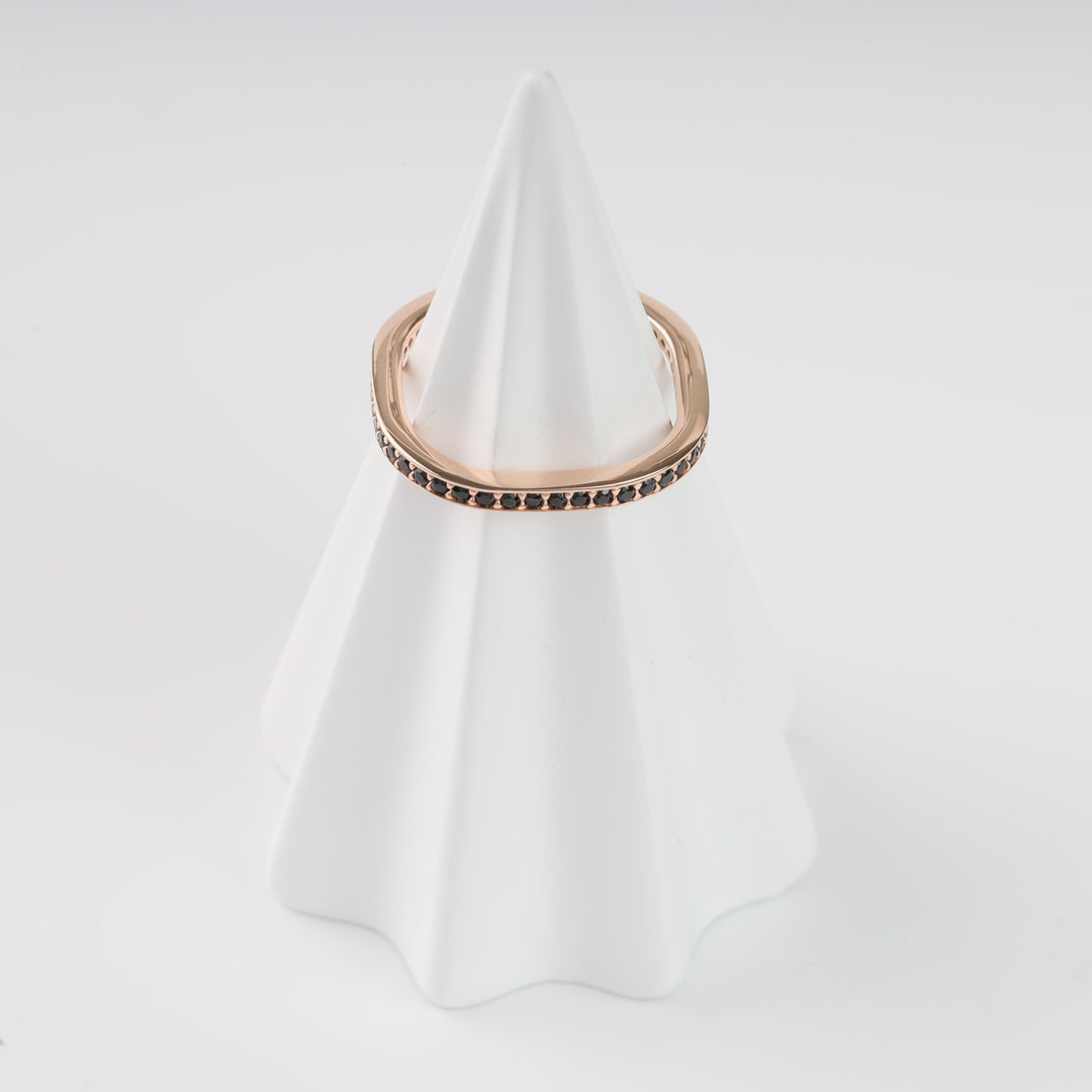 Crystal Edge Ring | 14K Rose Gold (585) - Ukrainian Jewelry