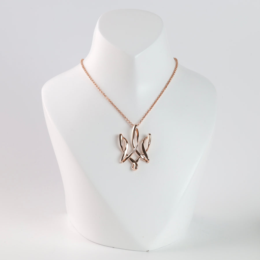 Unbreakable Spirit Pendant-Trident | 14K Rose gold (585) - Ukrainian Jewelry