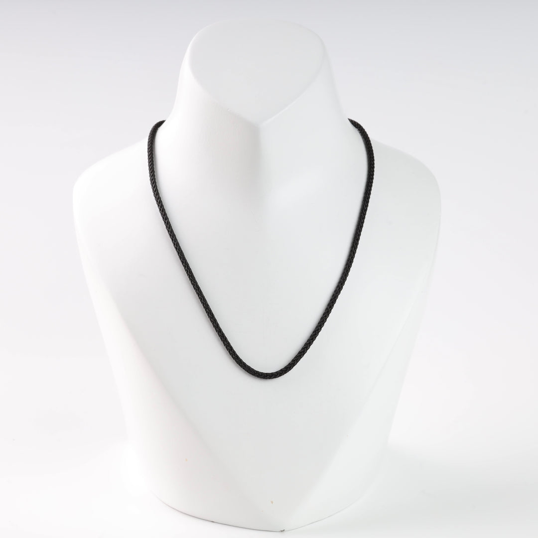 Black Silk Cord Necklace with Gold Clasp |14K Rose Gold (585) - Ukrainian Jewelry