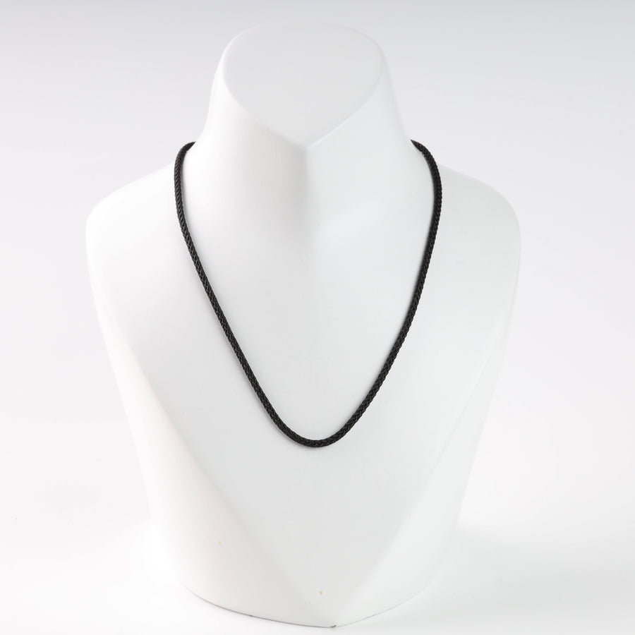 Black Silk Cord Necklace with Gold Clasp |14K Rose Gold (585) - Ukrainian Jewelry