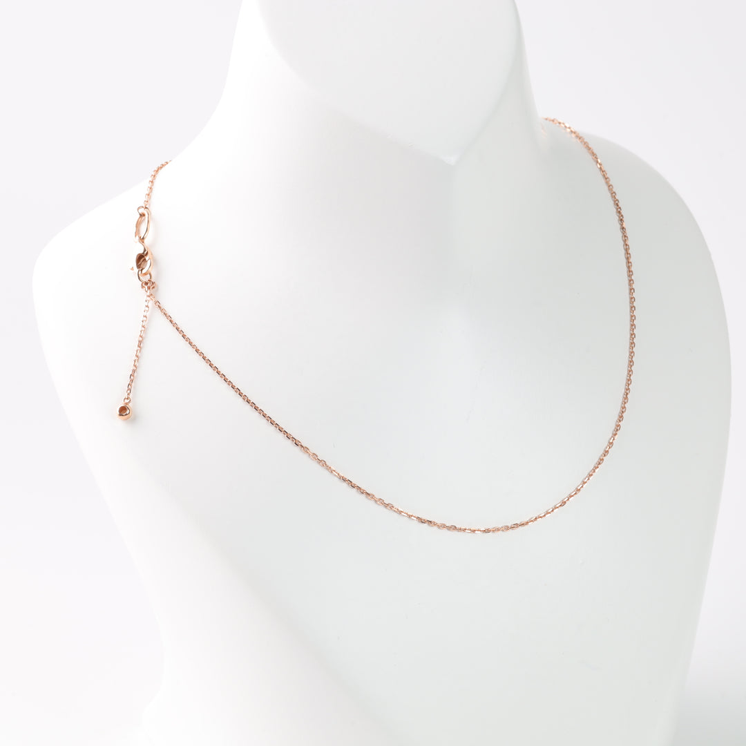 Cross Chain Necklace | 14K Rose Gold (585) - Ukrainian Jewelry