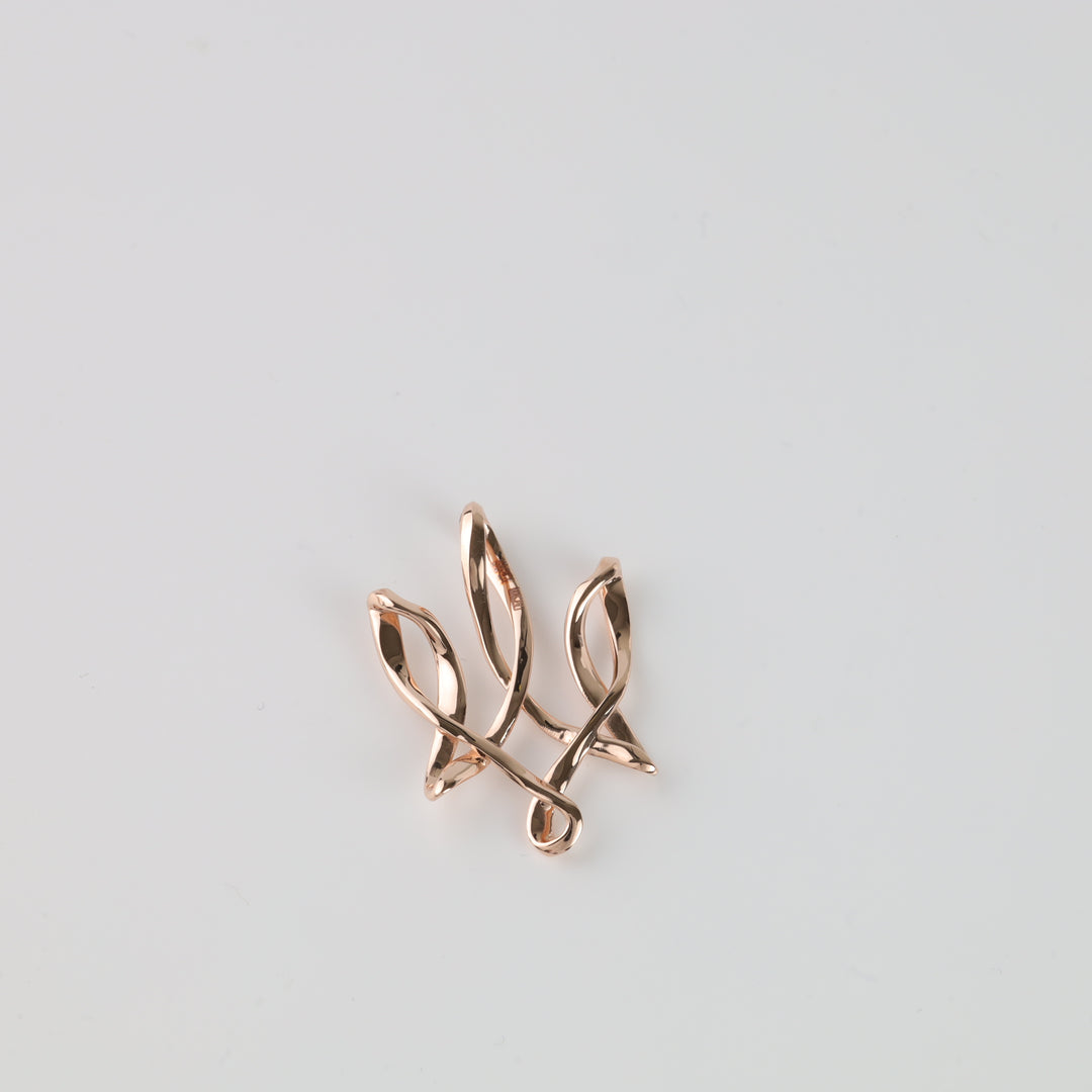 Unbreakable Spirit Pendant-Trident | 14K Rose gold (585) - Ukrainian Jewelry