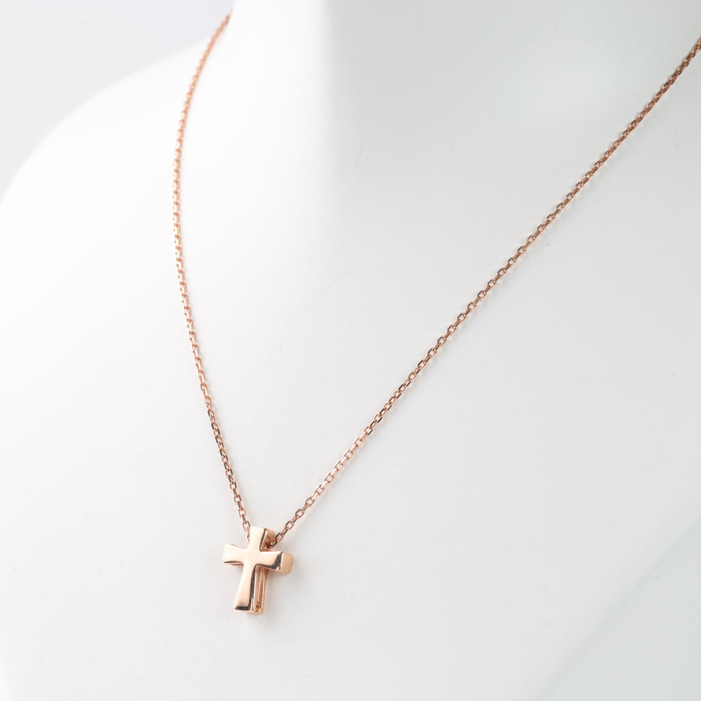 Cross Chain Necklace | 14K Rose Gold (585) - Ukrainian Jewelry