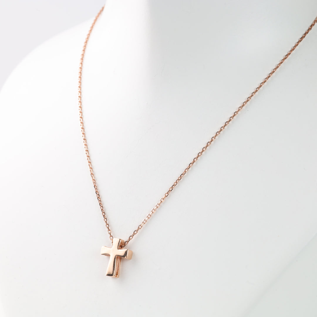 Cross Chain Necklace | 14K Rose Gold (585) - Ukrainian Jewelry