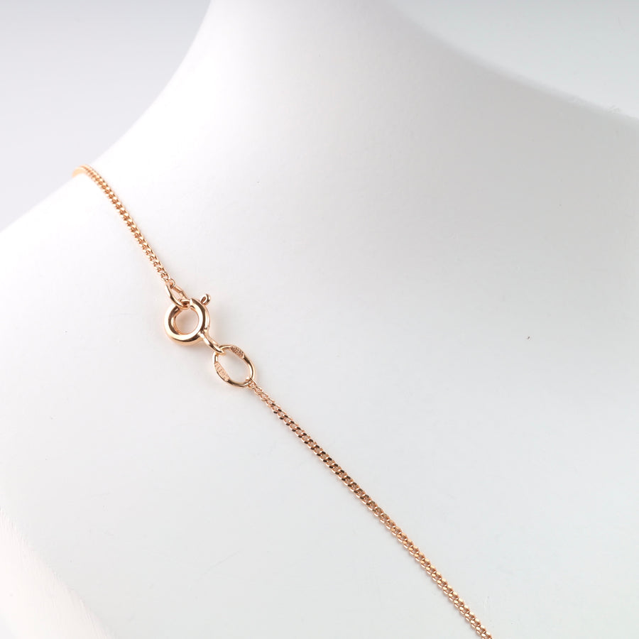 Thin Curb Chain | 14K Rose Gold (585) - Ukrainian Jewelry