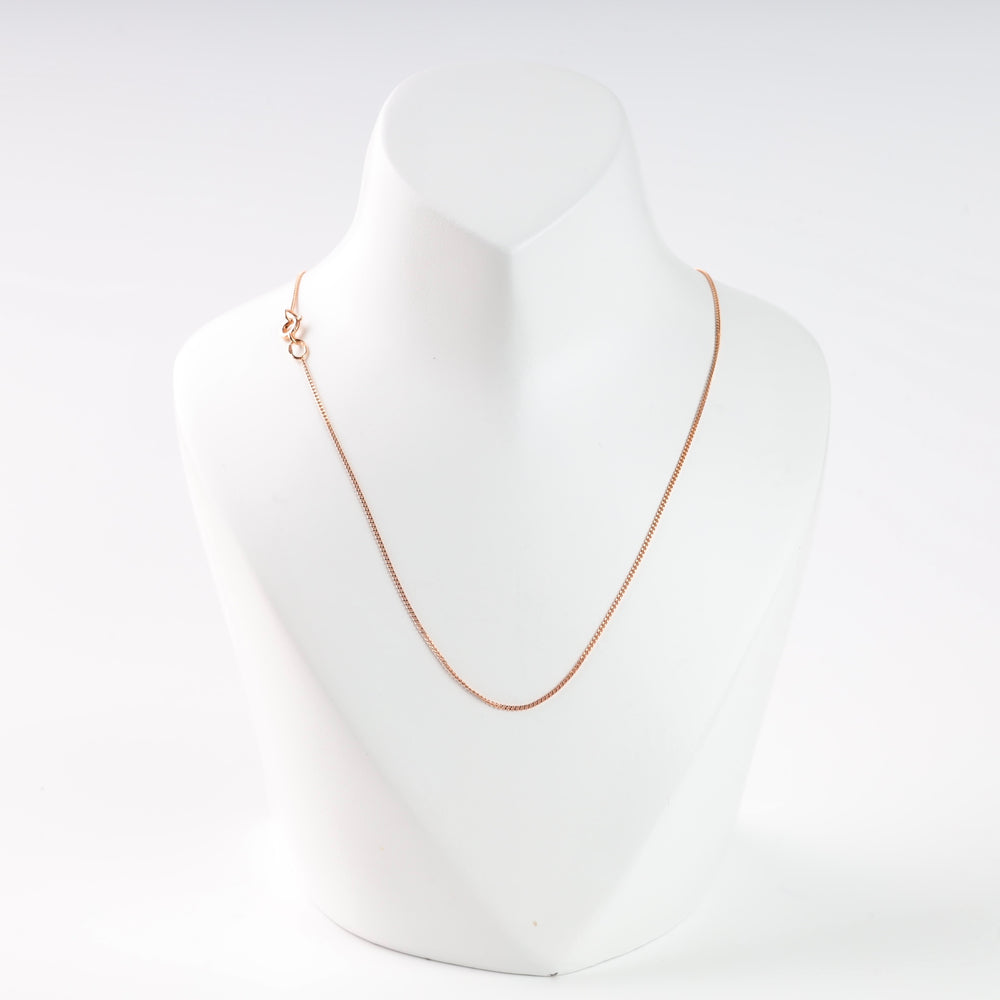 Thin Curb Chain | 14K Rose Gold (585) - Ukrainian Jewelry