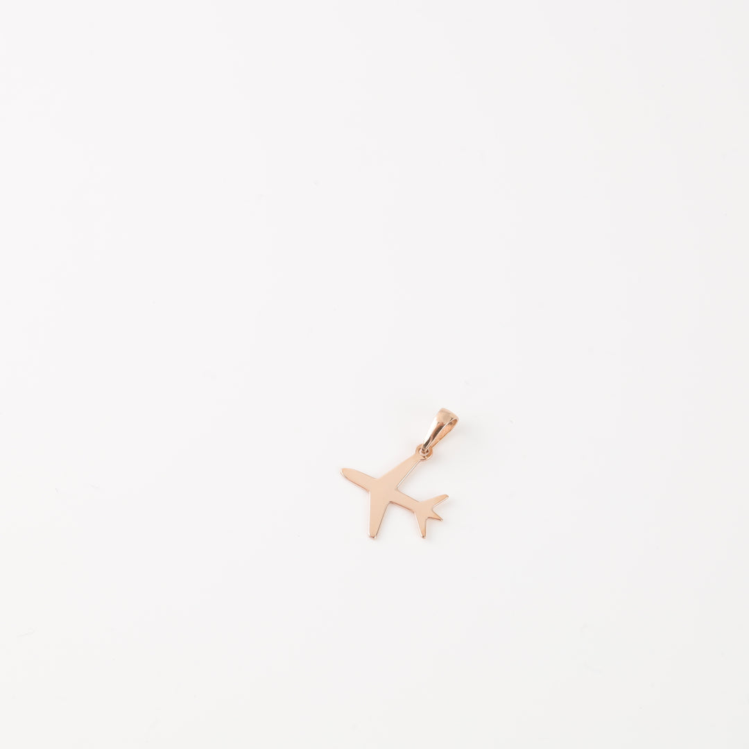 Gold Pendant "Airplane" | Rose Gold 585 - Ukrainian Jewelry