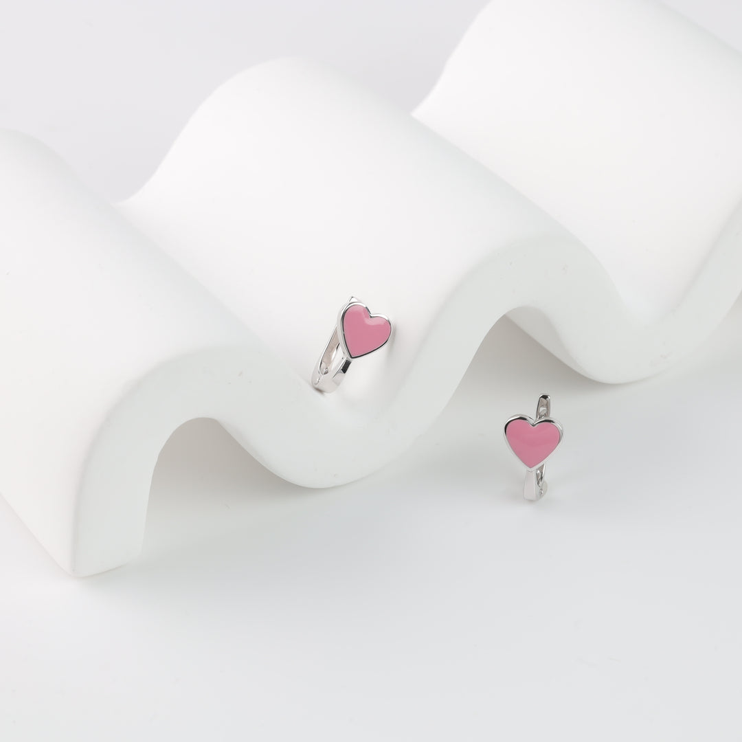 Earrings "Heart" | White Gold (14K) - Ukrainian Jewelry