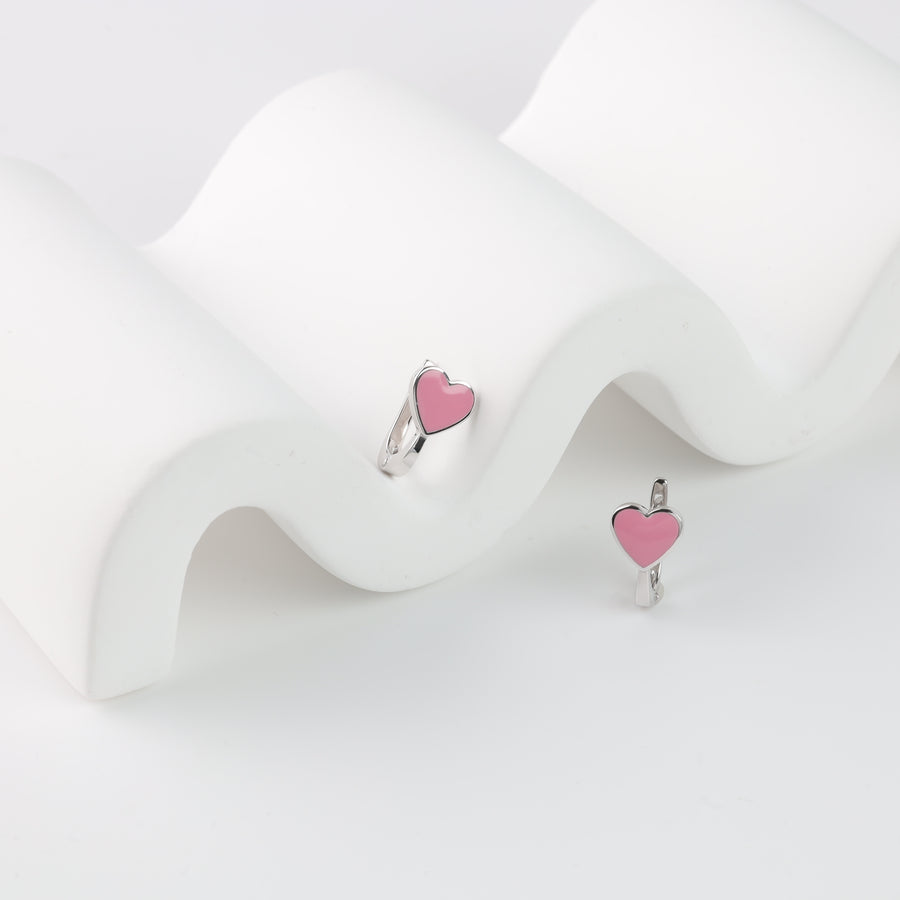 Earrings "Heart" | White Gold (14K) - Ukrainian Jewelry