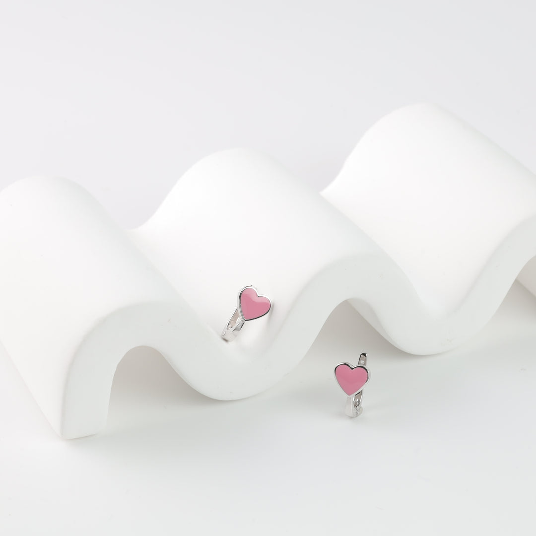 Earrings "Heart" | White Gold (14K) - Ukrainian Jewelry