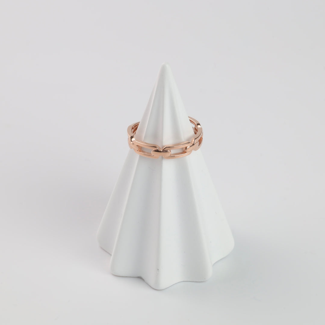Locked in Love Plain Chain Ring | 14K Rose Gold (585) - Ukrainian Jewelry