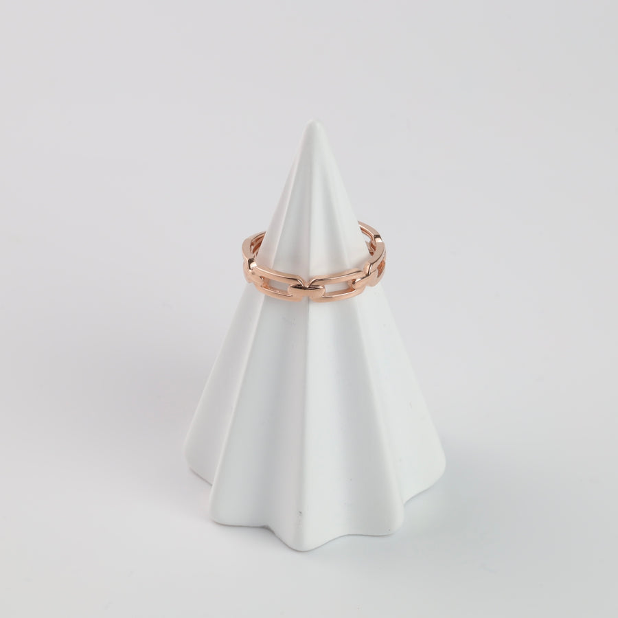 Locked in Love Plain Chain Ring | 14K Rose Gold (585) - Ukrainian Jewelry