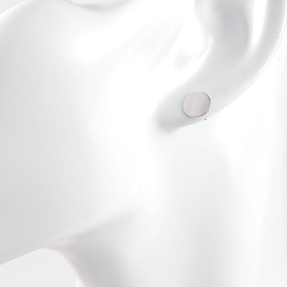 Disc Screw-back Earrings | 14K White gold (585)- Ukrainian Jewelry