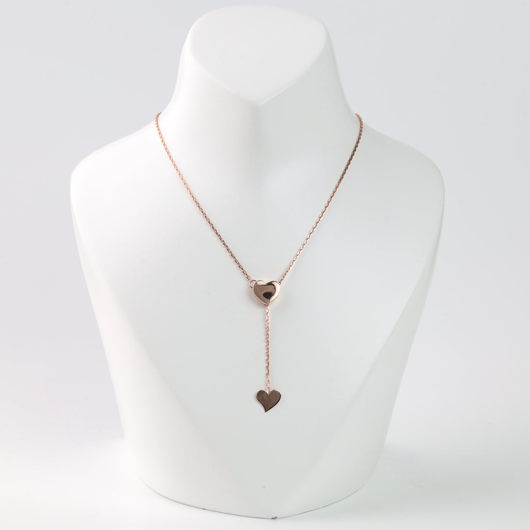 Necklace "Two Hearts" – a symbol of tenderness and love | Gold 585 (14K) - Ukrainian Jewelry