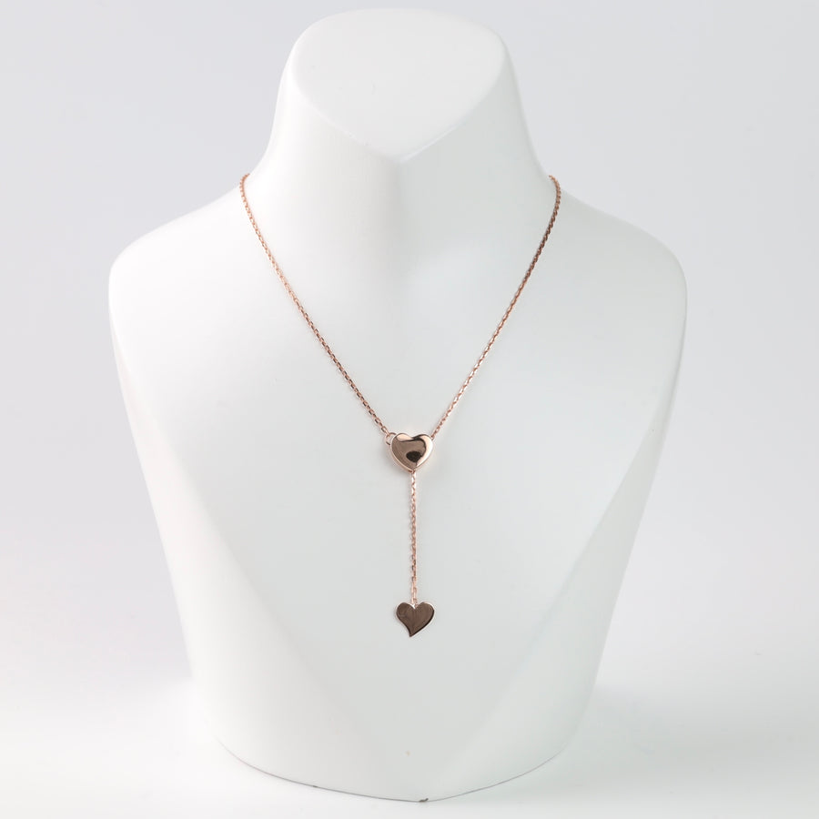 Necklace "Two Hearts" – a symbol of tenderness and love | Gold 585 (14K) - Ukrainian Jewelry