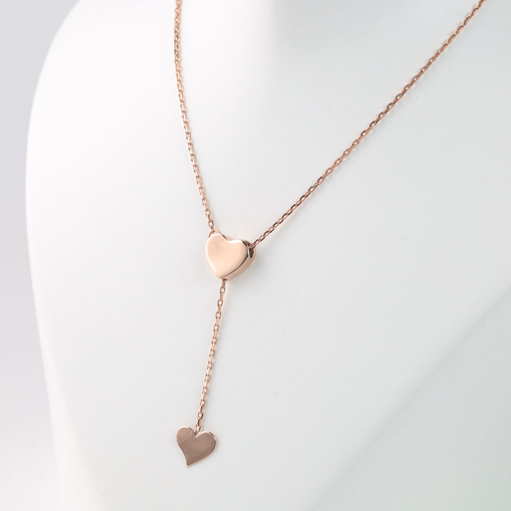 Necklace "Two Hearts" – a symbol of tenderness and love | Gold 585 (14K) - Ukrainian Jewelry