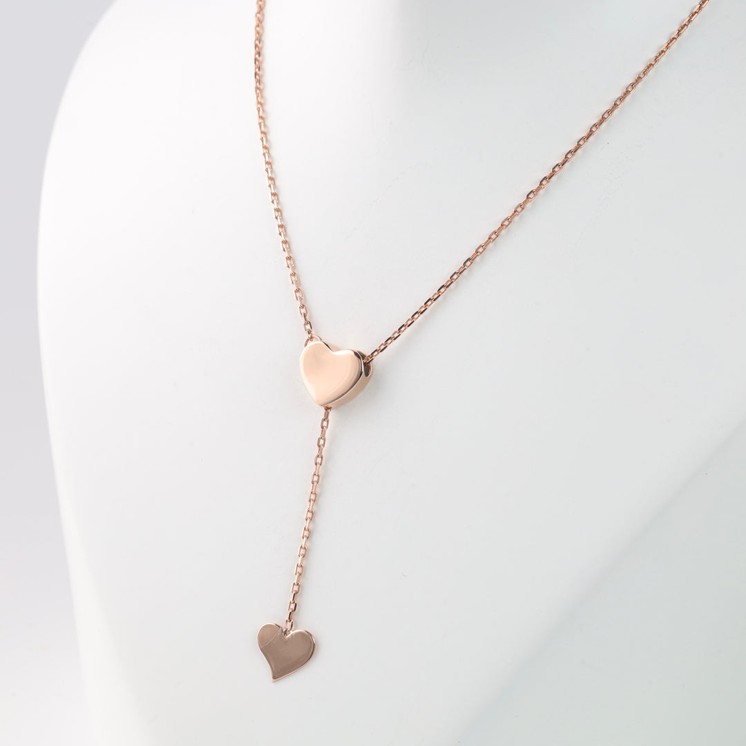 Necklace "Two Hearts" – a symbol of tenderness and love | Gold 585 (14K) - Ukrainian Jewelry