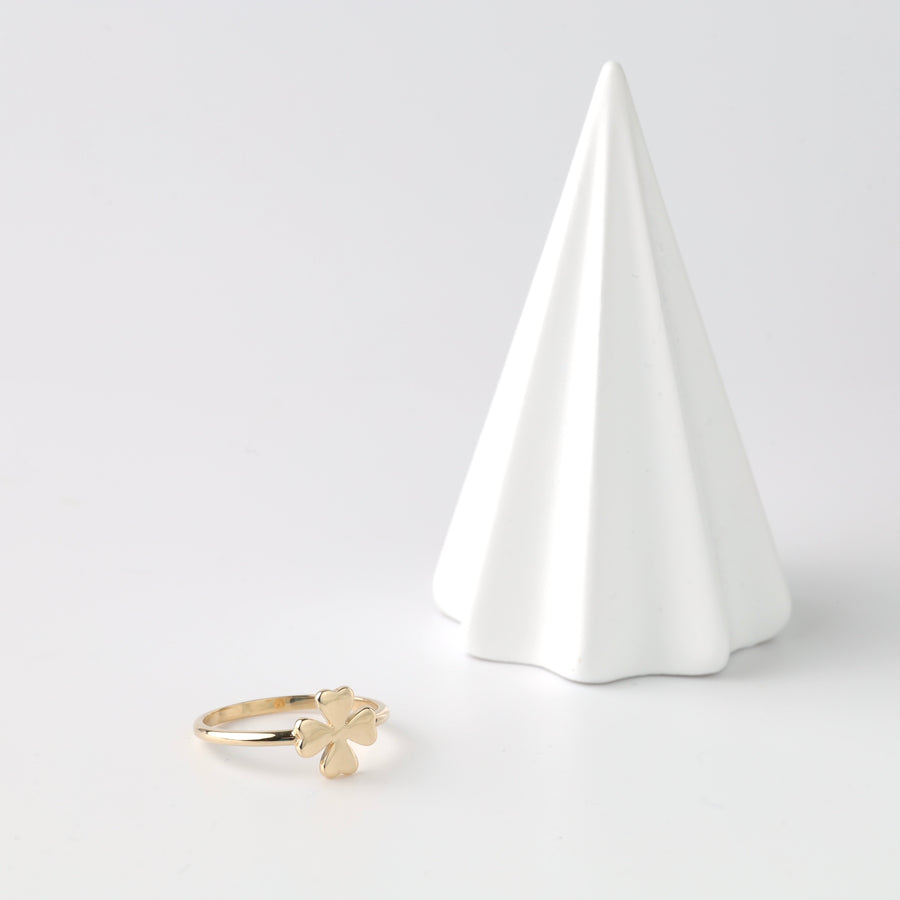 Golden Clover Ring | Gold 585 (14K) - Ukrainian Jewelry
