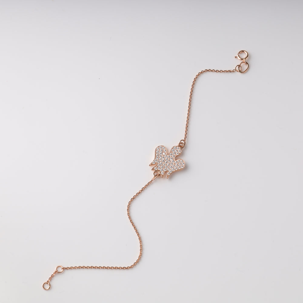 Bracelet “Angel” with zirconium | 14K Rose Gold (585) - Ukrainian Jewelry