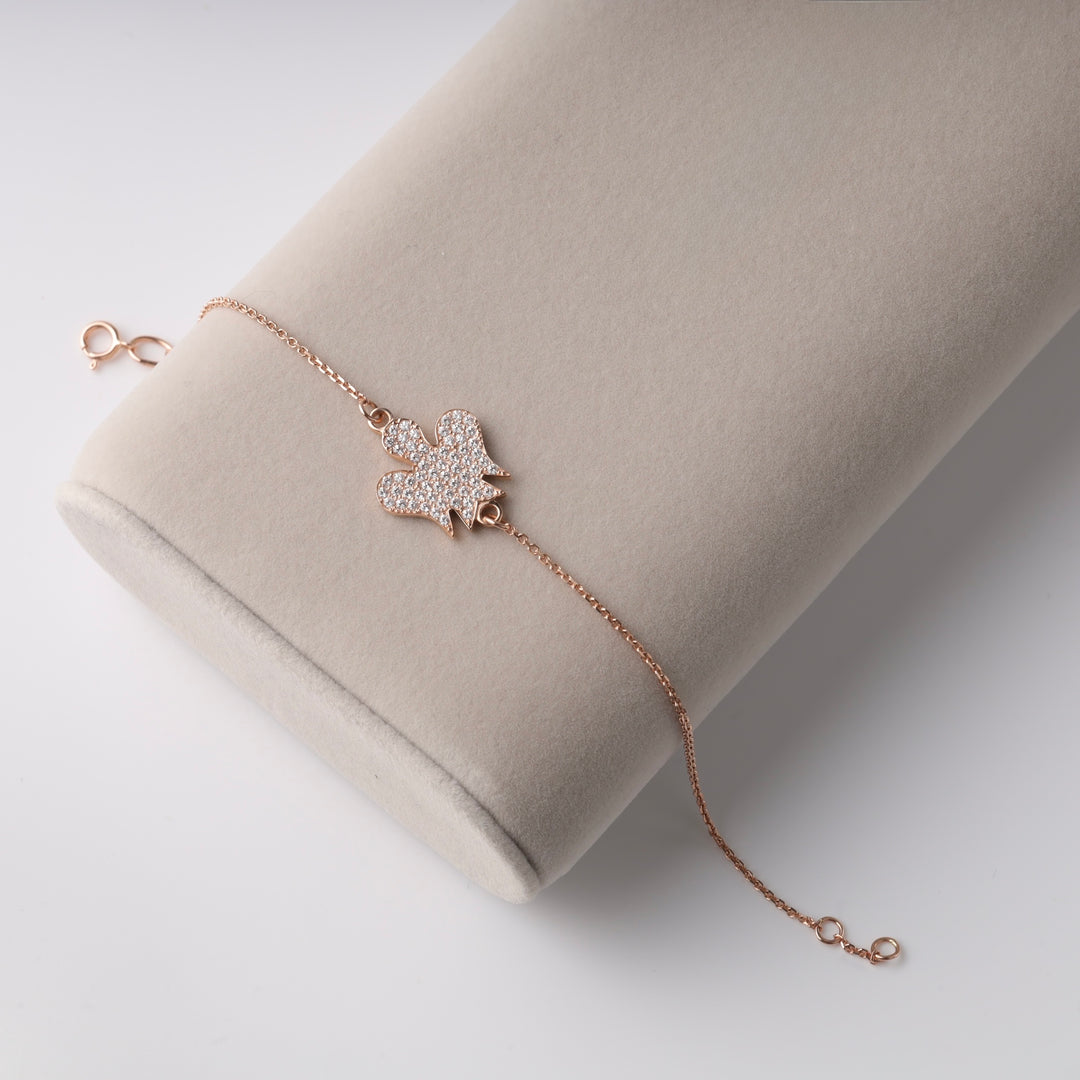 Bracelet “Angel” with zirconium | 14K Rose Gold (585) - Ukrainian Jewelry