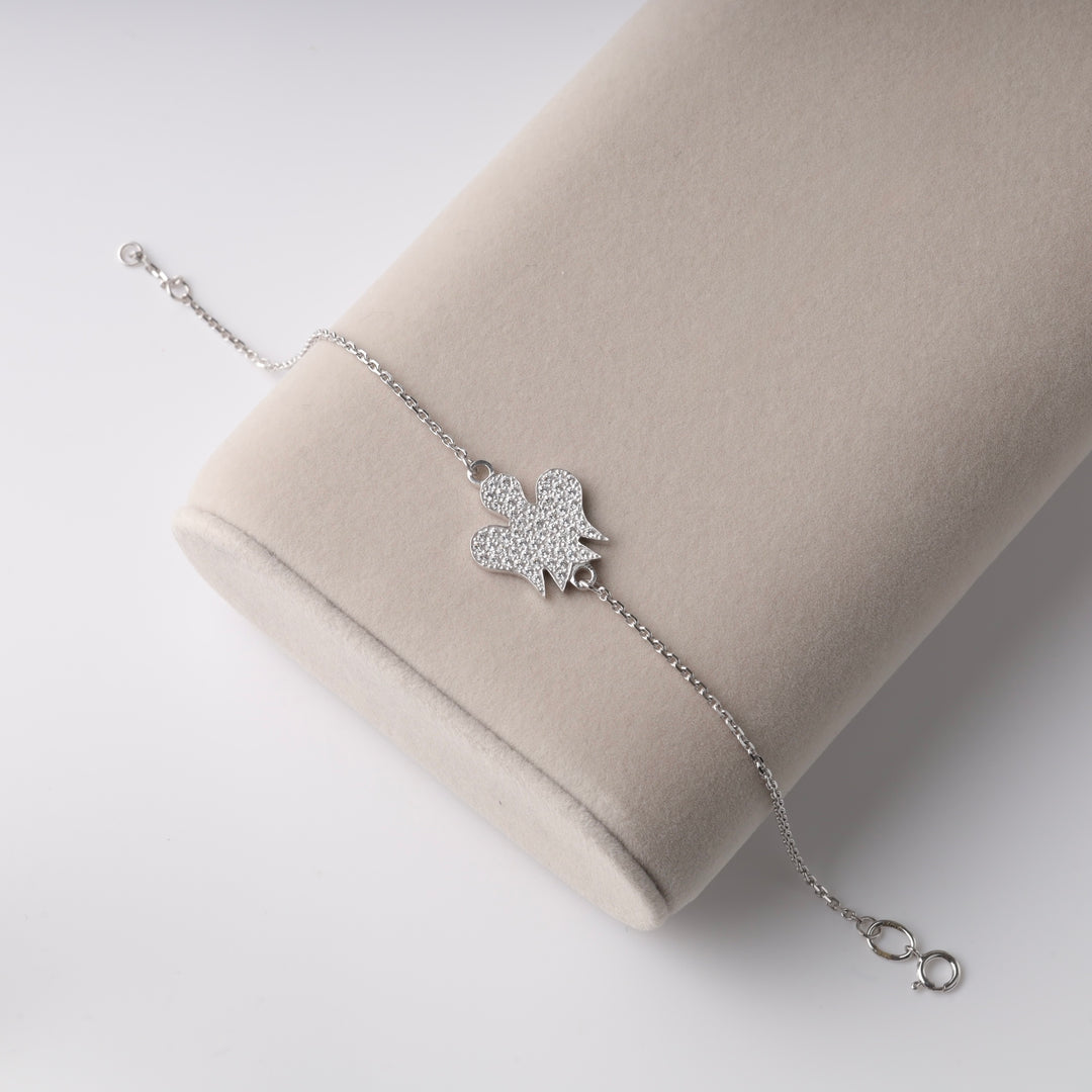 Bracelet “Angel” with zirconia | 14K White Gold (585) - Ukrainian Jewelry