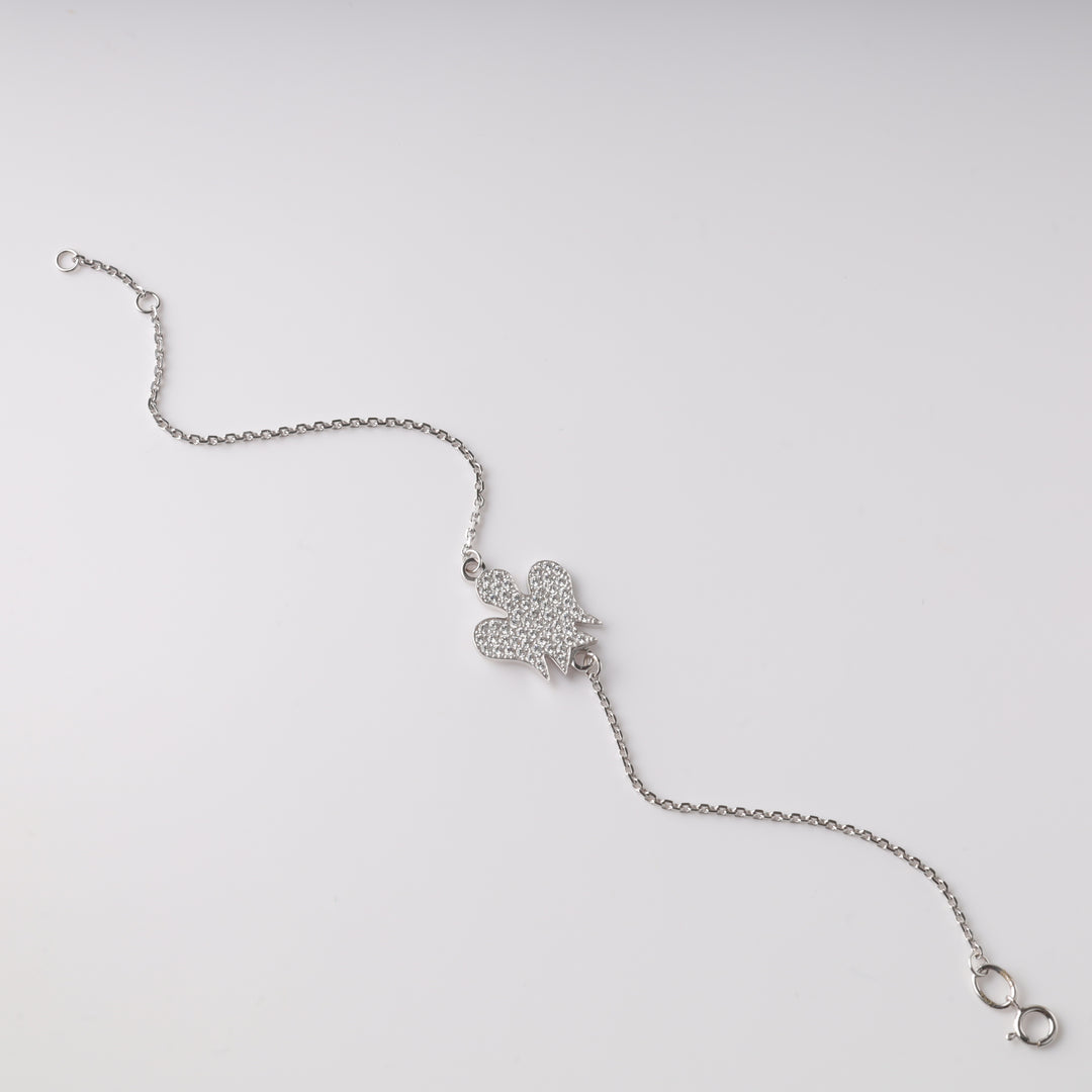 Bracelet “Angel” with zirconia | 14K White Gold (585) - Ukrainian Jewelry