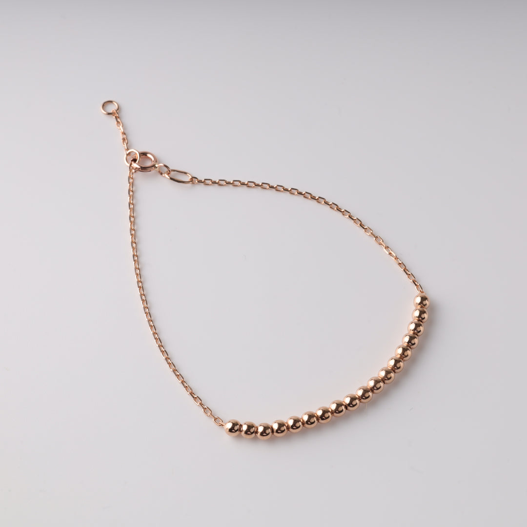Beaded Chain Bracelet | 14K Rose Gold (585) - Ukrainian Jewelry