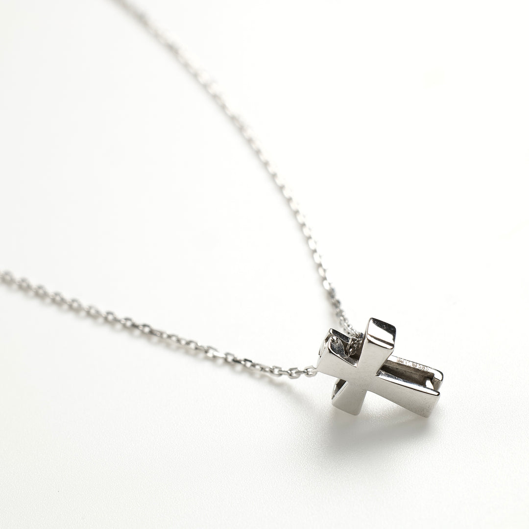 Cross Chain Necklace | White Gold 585 (14K) - Ukrainian Jewelry