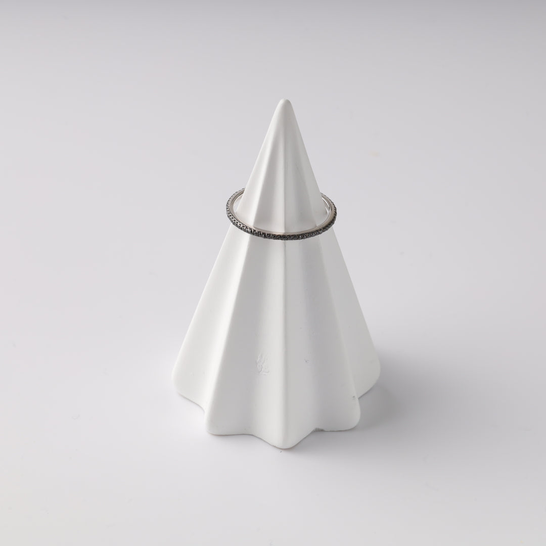 White gold ring "Black Elegance" - Ukrainian Jewelry